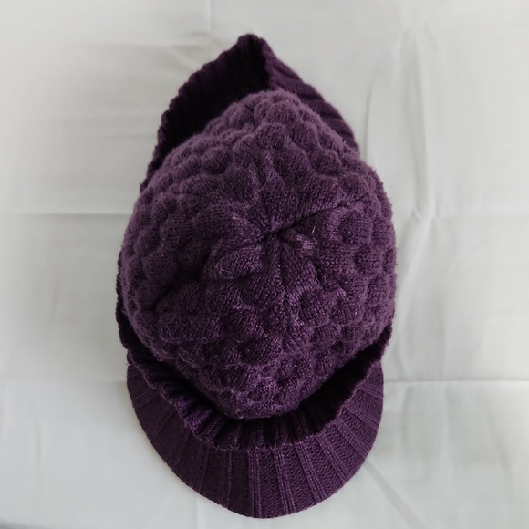 Vintage The North Face Deep Purple Knit Brim Beanie Womens OS - Picture 7 of 13